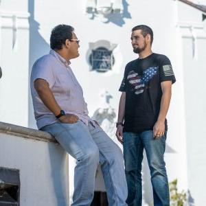 Students speak on campus steps